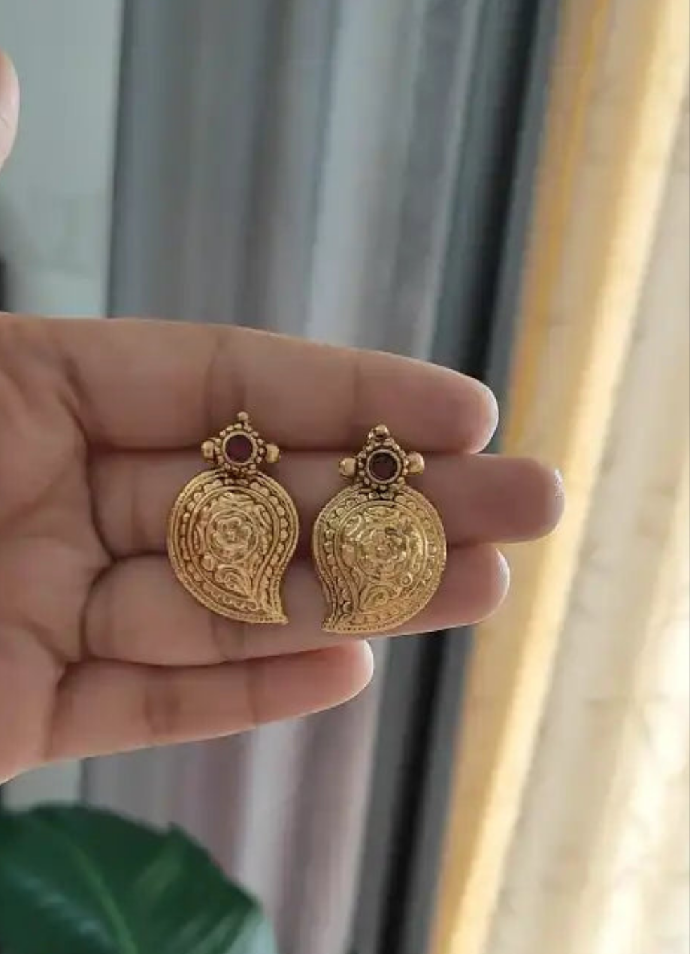 Traditional Mango Design Necklace with Earrings. C - 178