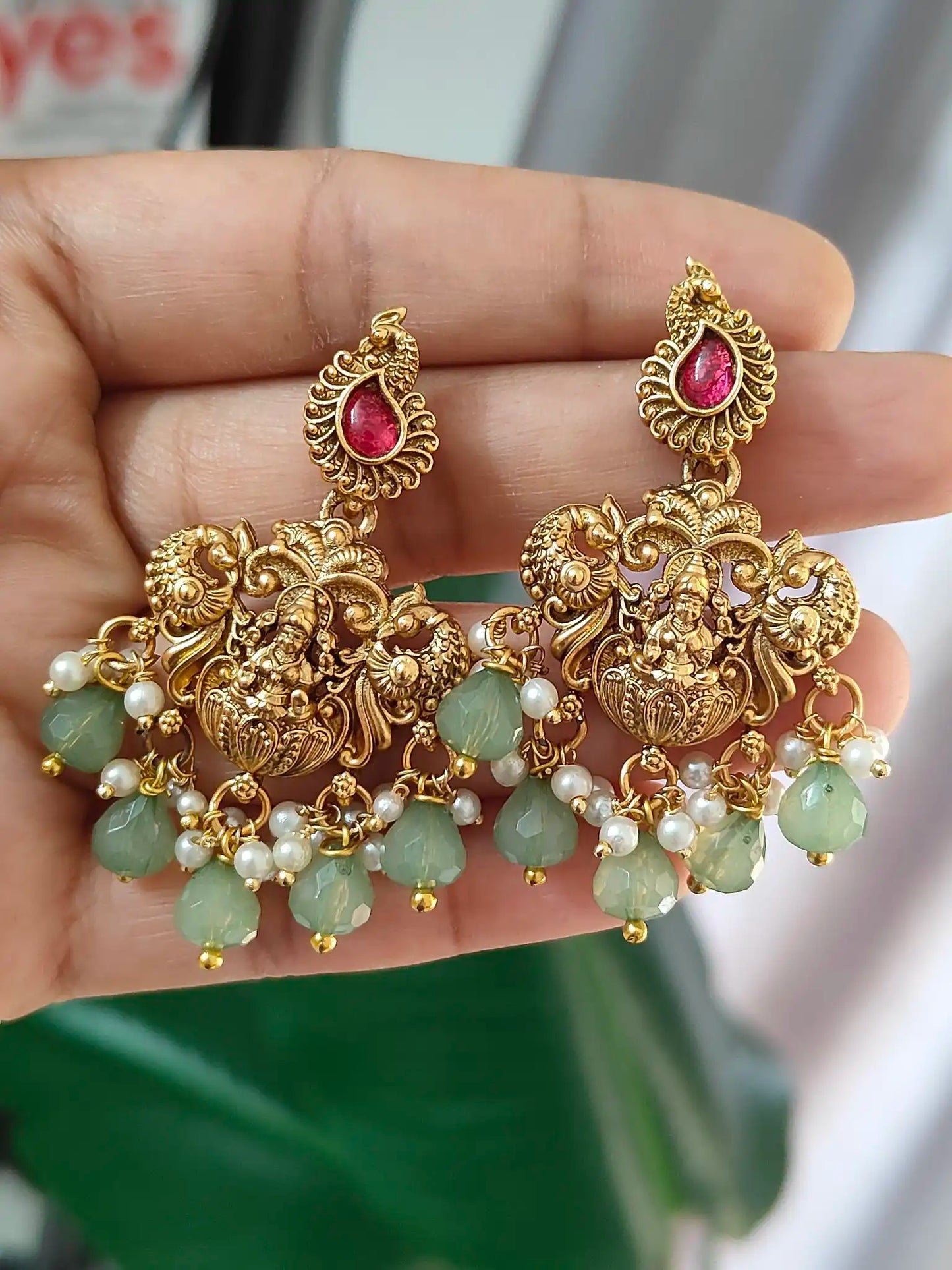 Beaded Lakshmi Temple Jewellery Set
Code - 172