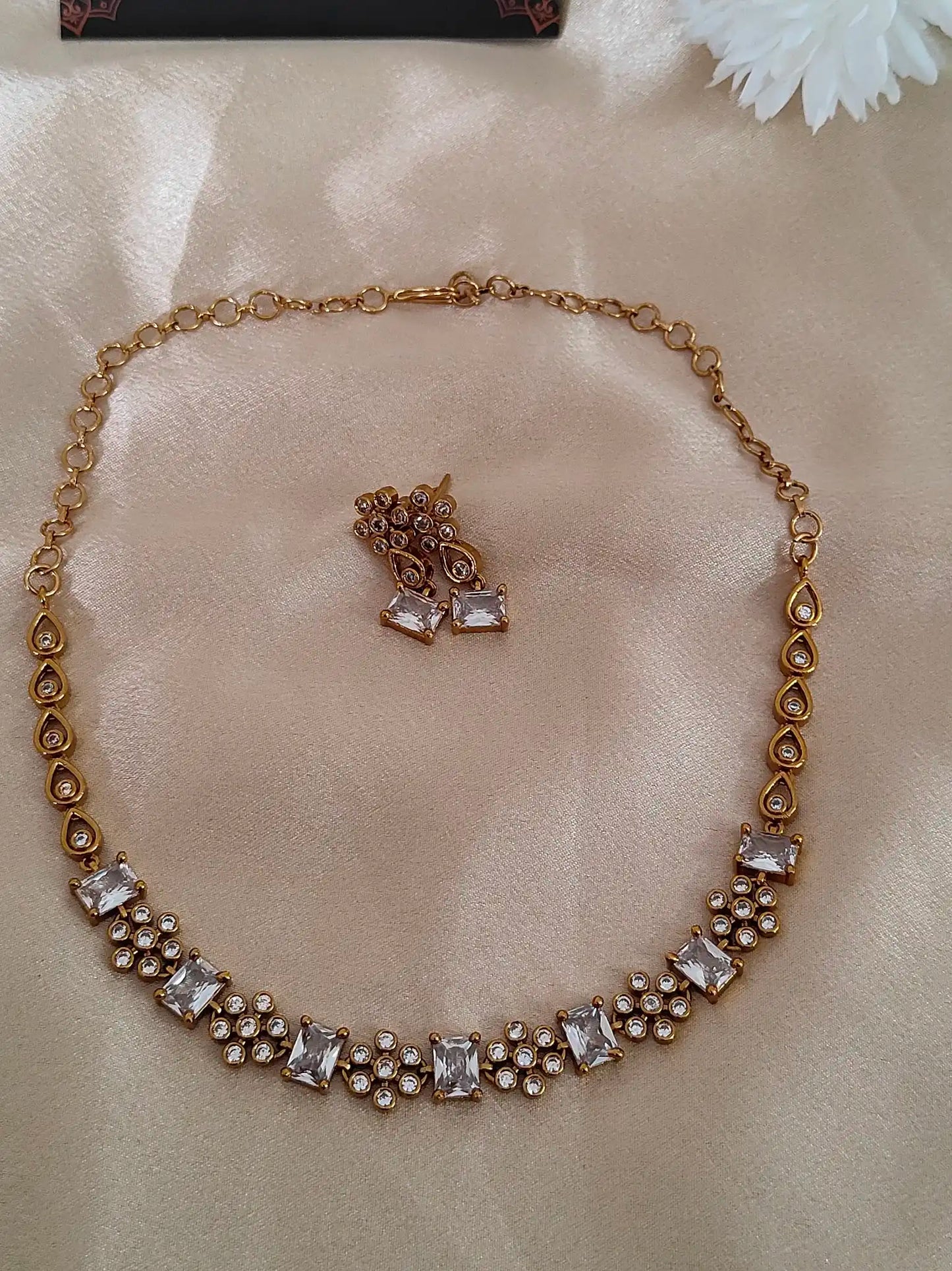 Sparkling CZ Stone Short Necklaces – 3 Unique Styles code - 128