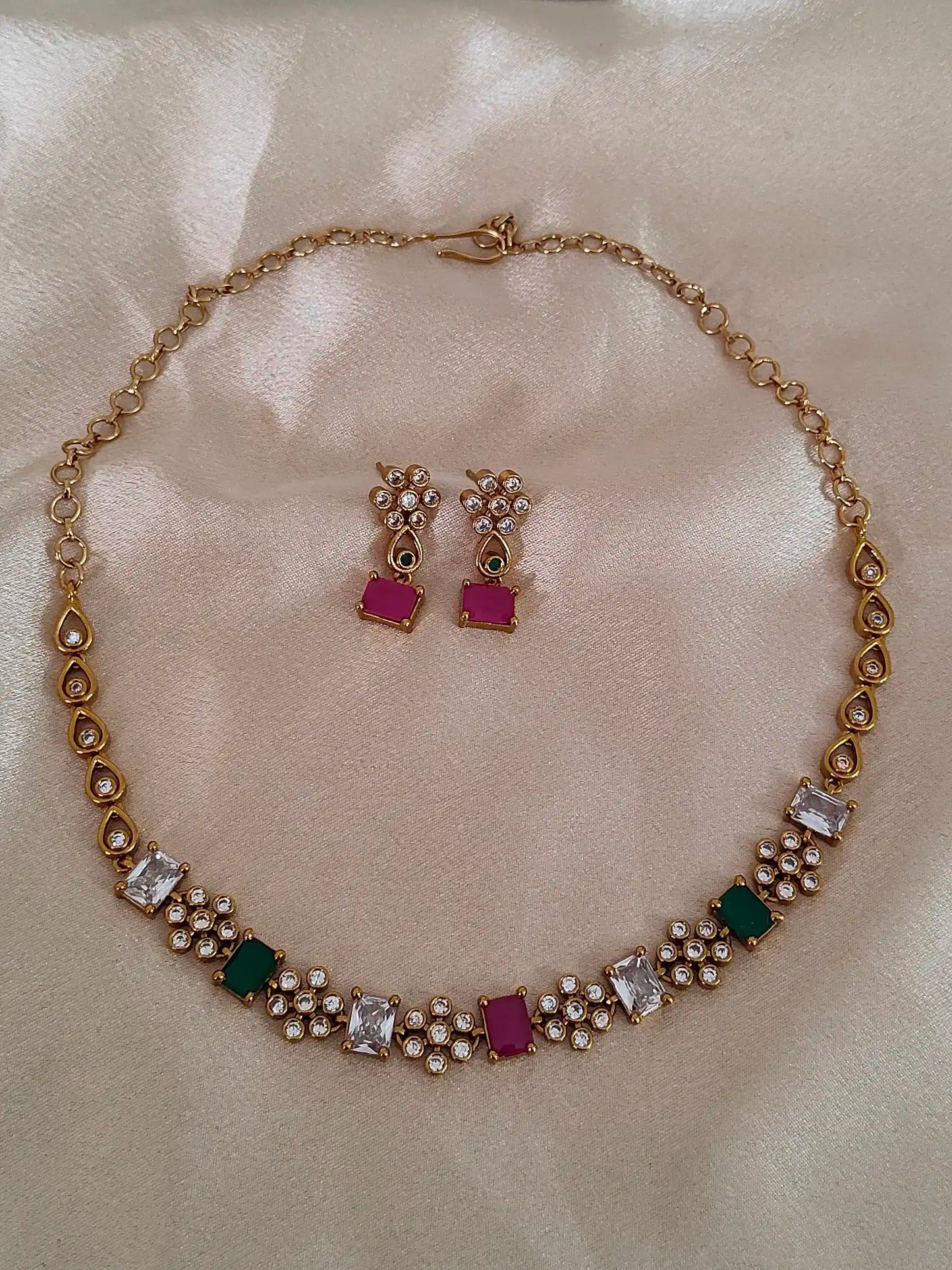 Sparkling CZ Stone Short Necklaces – 3 Unique Styles code - 128