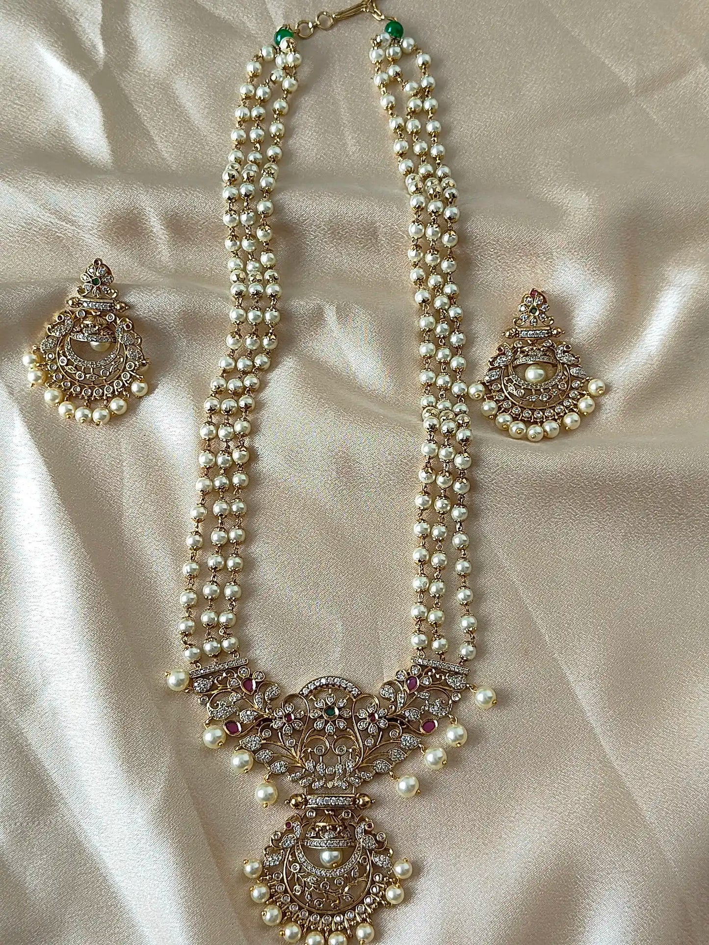 Exquisite Kundan Pearl Necklace Set – Premium Traditional Jewelry - ph0021