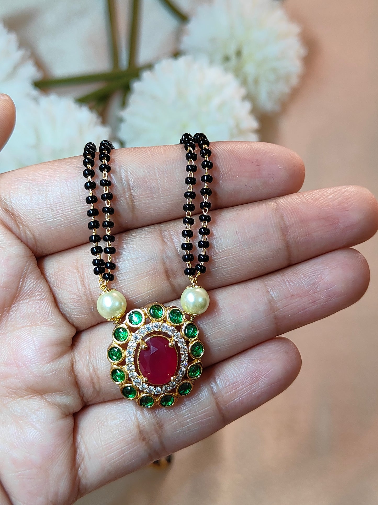 Round Kemp Pendant Mangalsutra ms0021