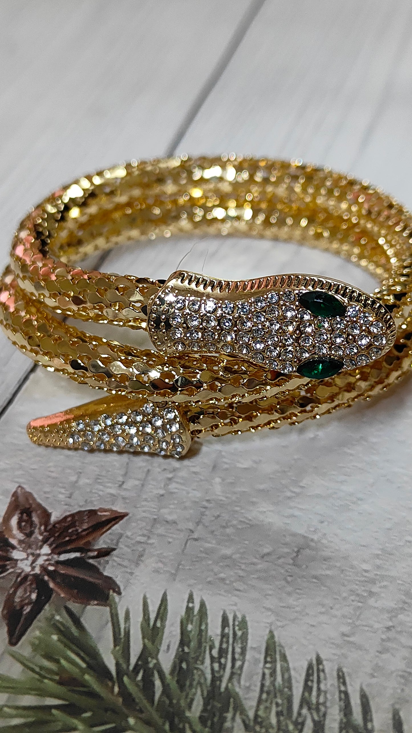 Regal Serpent – Stunning Snake Bracelet with AD Stones (Anti-Tarnish)