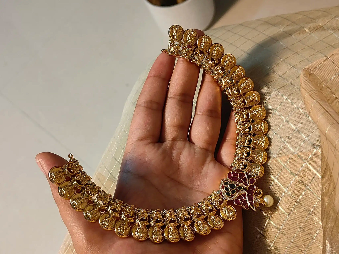 Lakshmi Kasu butterfly necklace Set. Code - 171