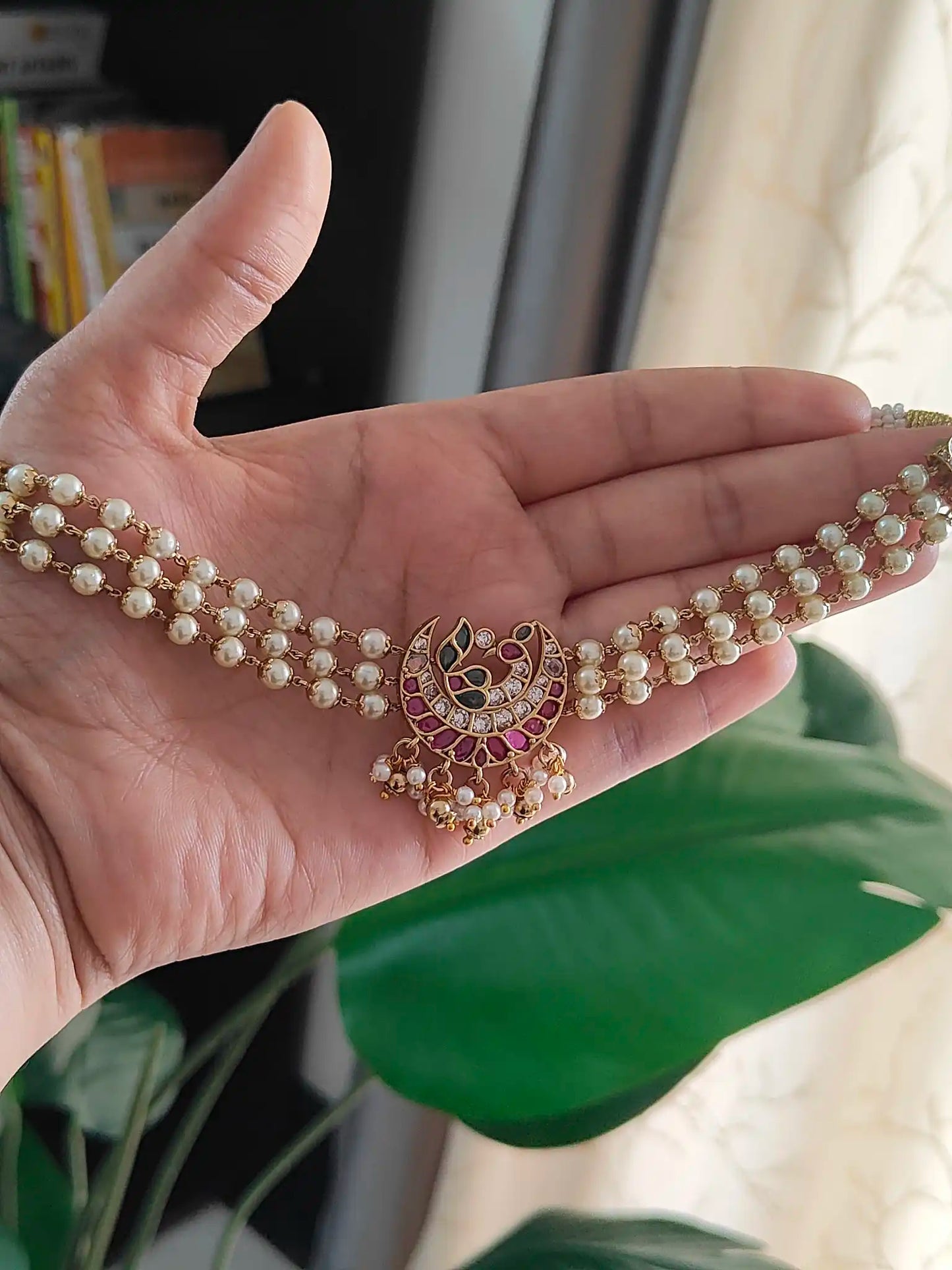 Pearl Cluster Kundan Choker Set. C - 189