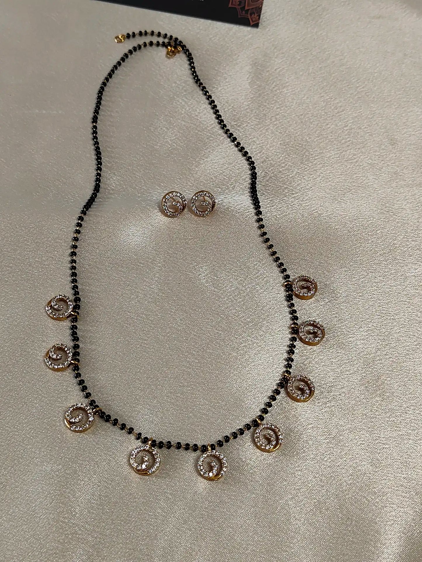 Sparkle Swirl Mangalsutra Set. Code - 162