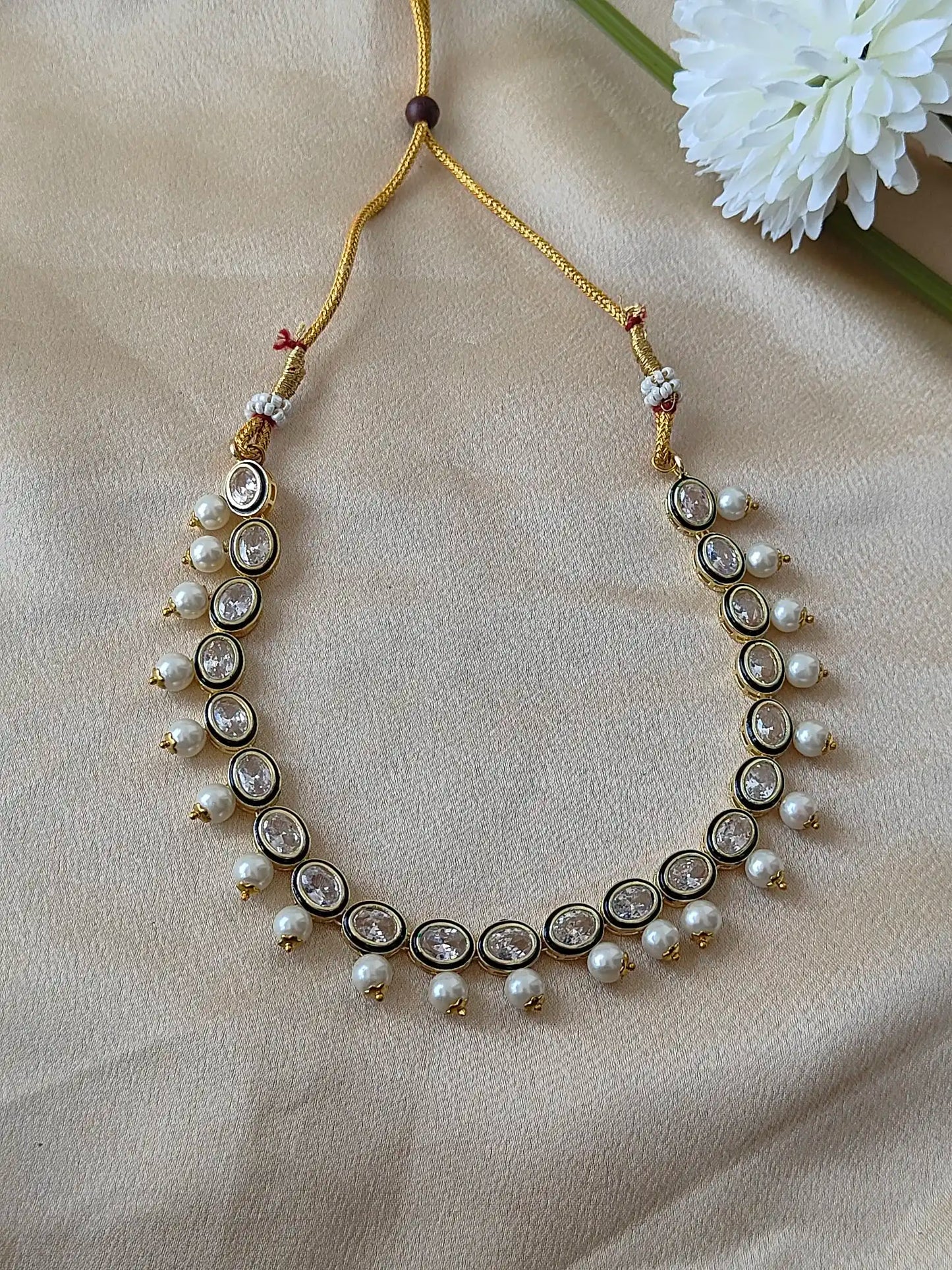 Elegant Kundan & Pearl Necklace