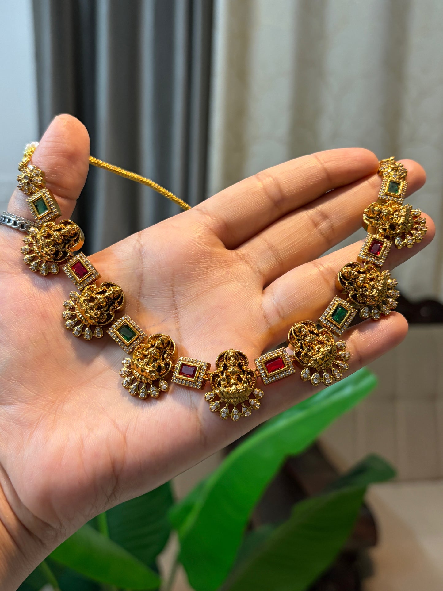 Lakshmi Antique Temple Necklace Set.c-200