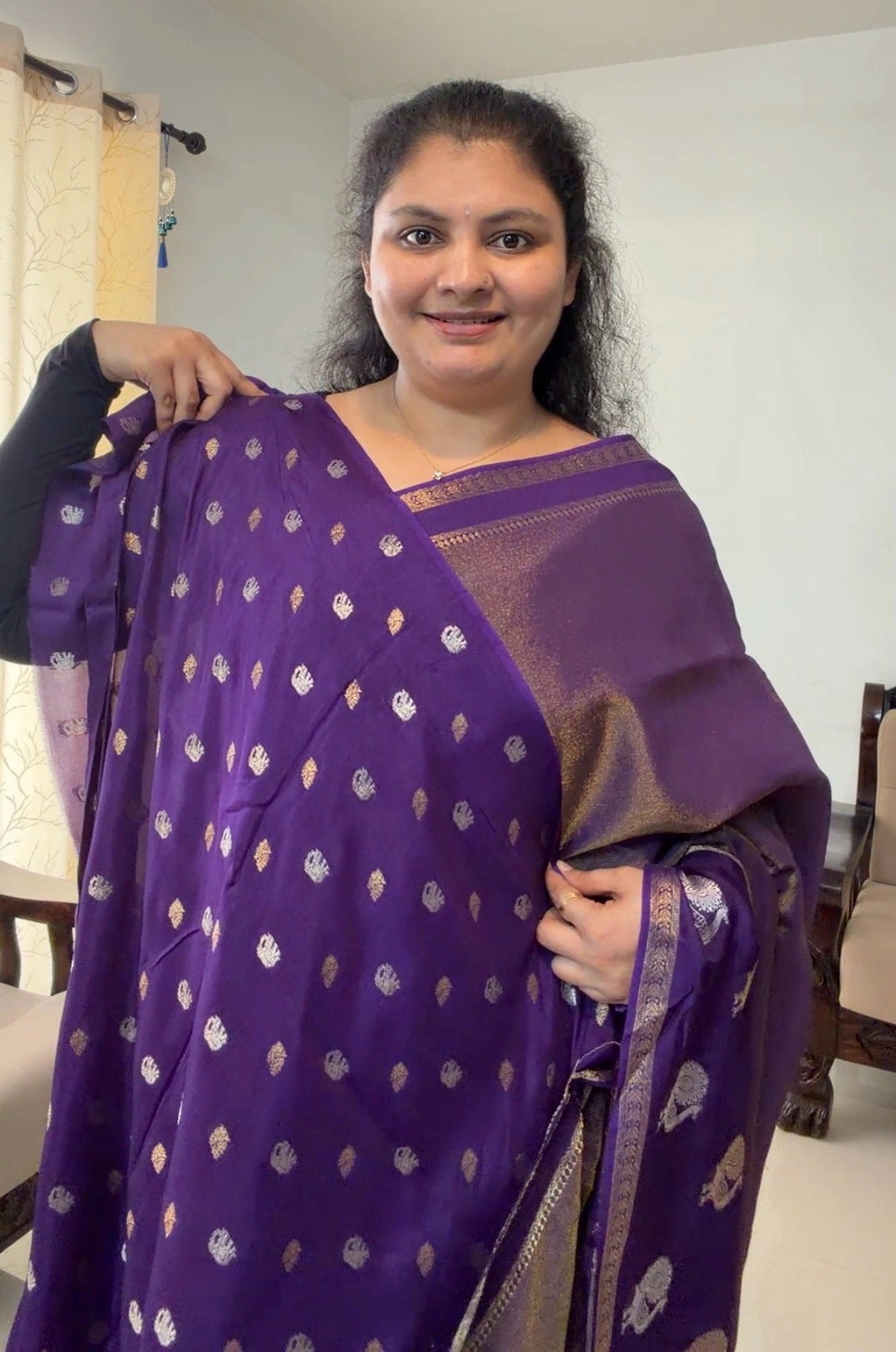 Premium Viscose Saree with Traditional Gold Woven Border