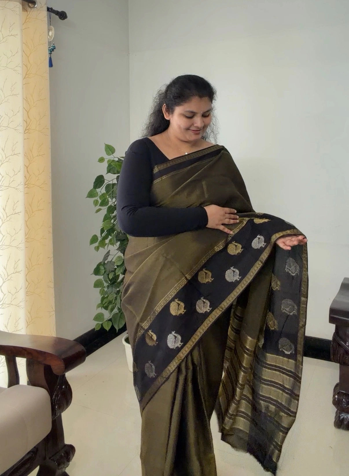 Premium Viscose Saree with Traditional Gold Woven Border
