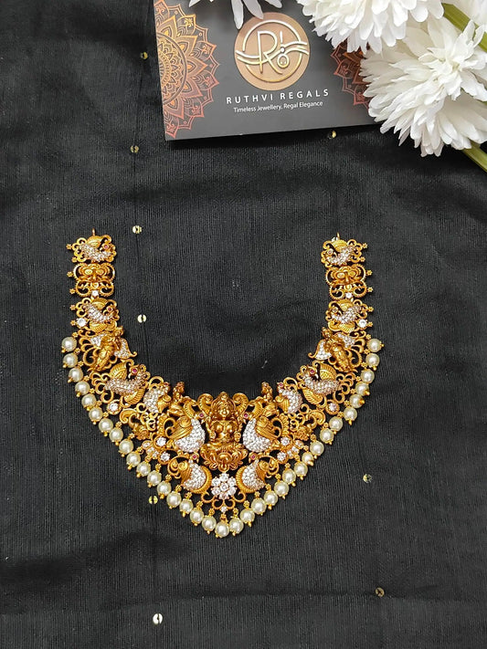 Lakshmi Peacock Temple Long Necklace C-126