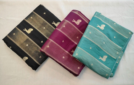 Semi Viscose Deer Motif Saree. C - Sr004