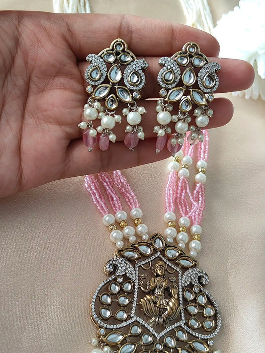 Lakshmi Divine Pink Pearl Haram Set