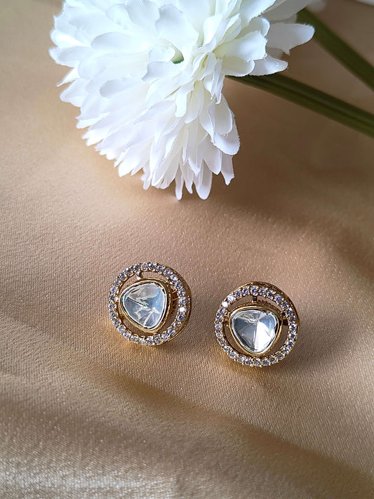 Crystal Radiance: Classic Kundan Studs