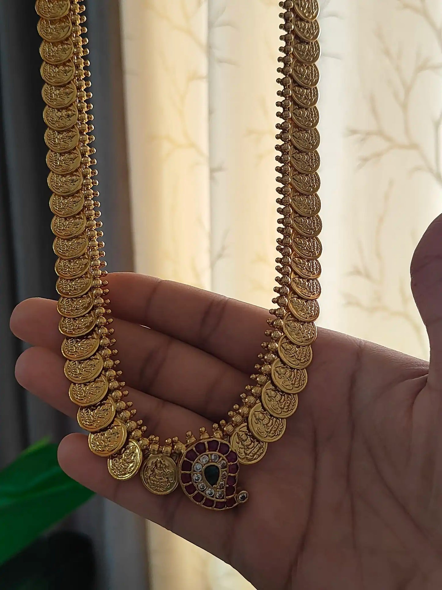 Goddess Lakshmi Kaasu Haram – Antique Finish.                c-194