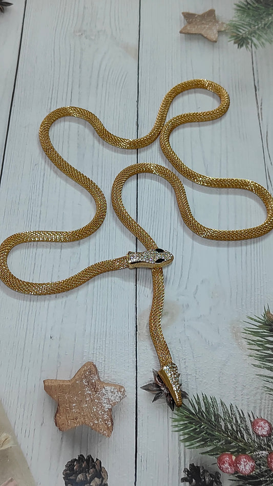 Versatile Elegance – 3-in-1 Snake Jewelry (Bracelet, Neckpiece & Waistbelt).