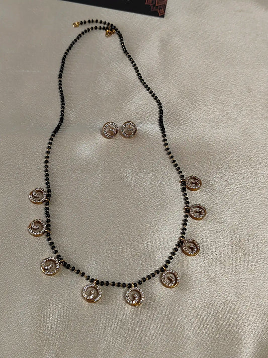 Sparkle Swirl Mangalsutra Set.  Code - 162